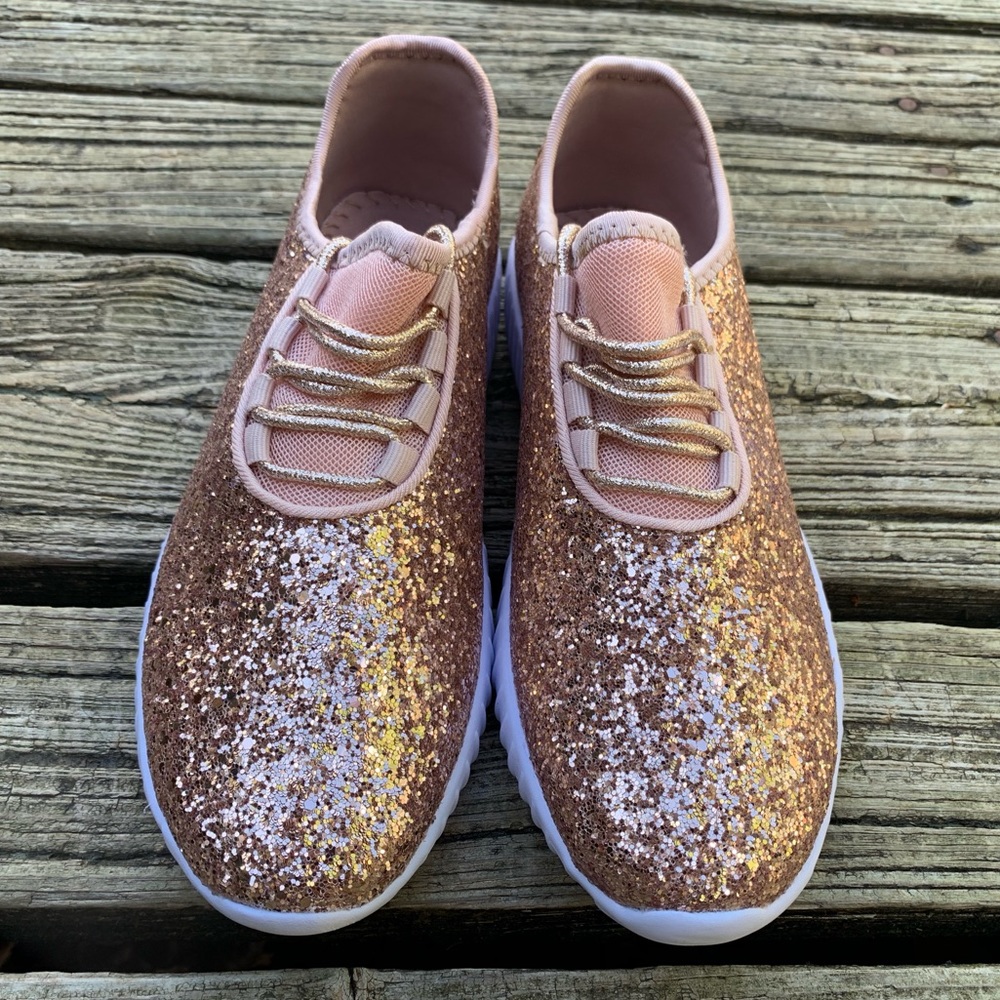 Glitter Sneakers (Rose Gold)